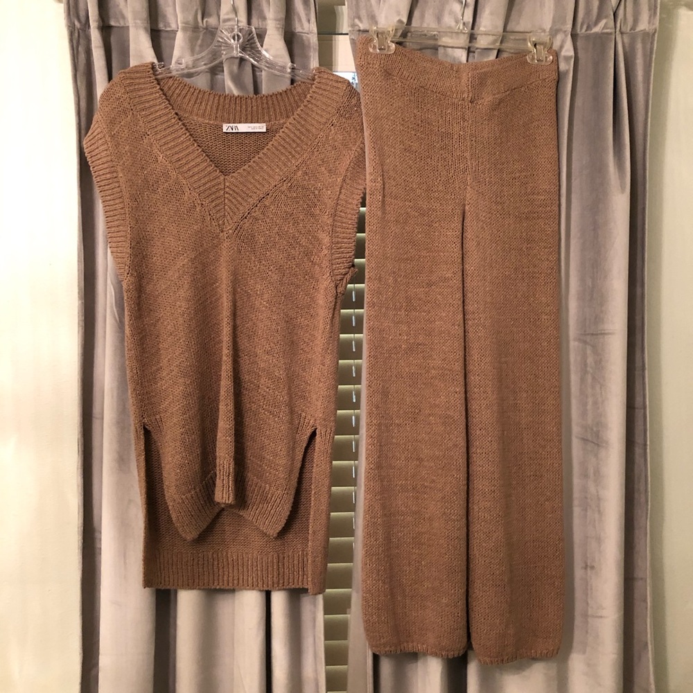 ZARA KNIT SET PANTS TUNIC